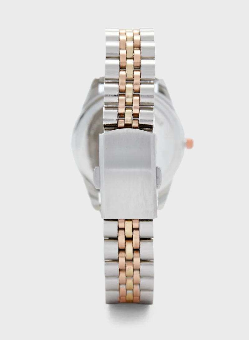 ELLA Tri Tone Watch and Bracelet Gift Set