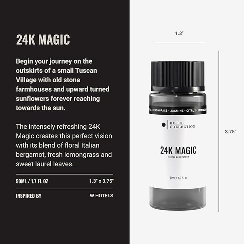 Hotel Collection 24K Magic Fragrance Oil Blend - Hotel Inspired for Luxury Essential Oil Diffusers - Aromatherapy Scent Diffuser Oil - Bergamot, Lemon, and Lemongrass - 50 mL, 1.7 fl oz - Image 3