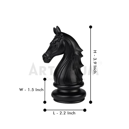 Artarium Knight Horse Chess Piece Statue Sculpture Collectible Figurine for Home House Office Table Decor Gift Item (Knight Horse Black 4 Inch) - Image 4