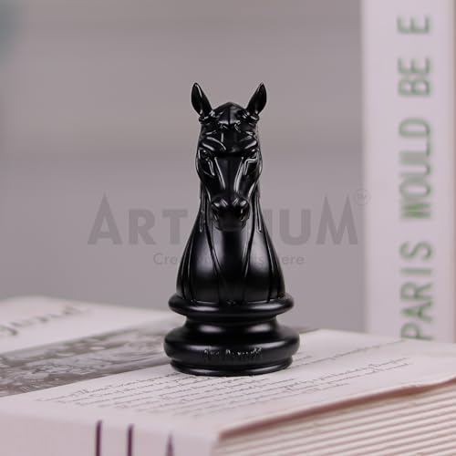 Artarium Knight Horse Chess Piece Statue Sculpture Collectible Figurine for Home House Office Table Decor Gift Item (Knight Horse Black 4 Inch) - Image 5