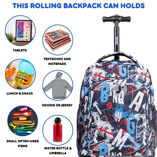 J World New York Sunny Rolling Backpack for Kids and Adults, Graffiti, 17 X 11.5X 5.5" (H X W X D)" - Image 3