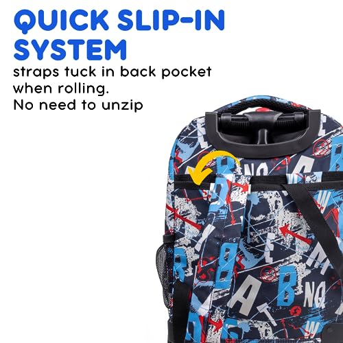 J World New York Sunny Rolling Backpack for Kids and Adults, Graffiti, 17 X 11.5X 5.5" (H X W X D)" - Image 2