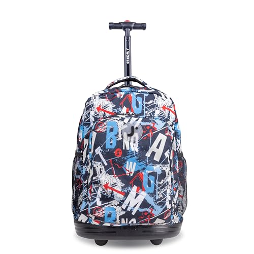 J World New York Sunny Rolling Backpack for Kids and Adults, Graffiti, 17 X 11.5X 5.5" (H X W X D)" - Image 1