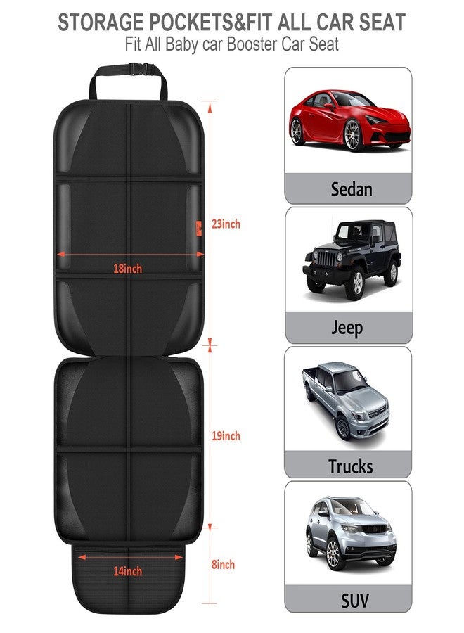 XHYANG Car Seat Protector,Auto Car Seat Protectors Baby Carseat Waterproof & Durable 600D Fabric for Child Baby Car Seat Mat Vehicle Pet Cover 2 Storage Pockets (2 Pack) - Image 3
