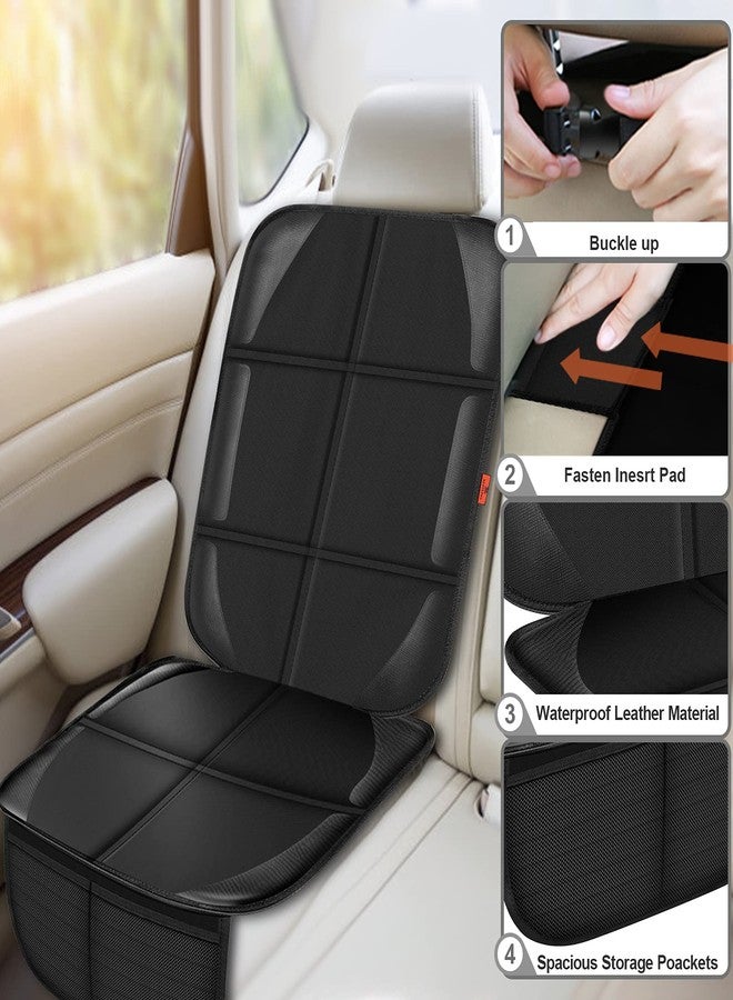 XHYANG Car Seat Protector,Auto Car Seat Protectors Baby Carseat Waterproof & Durable 600D Fabric for Child Baby Car Seat Mat Vehicle Pet Cover 2 Storage Pockets (2 Pack) - Image 5