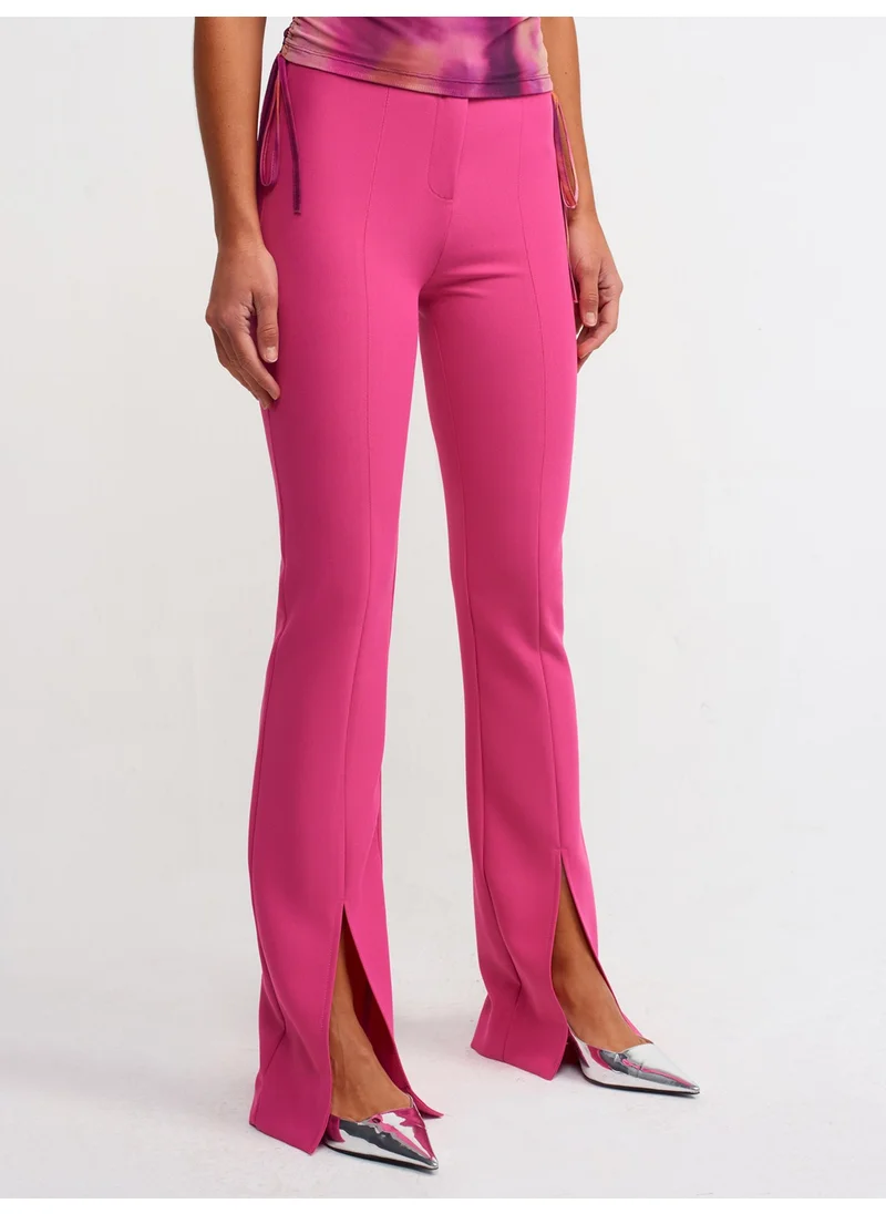 ديلفين 70318 Slit Detailed Trousers-Fuchsia