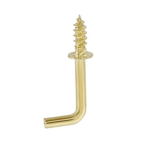 Seimneire 200 Pcs Gold 1/2 Inch / 12mm L Shaped Hooks, Small Cup Hooks Metal Hanging Hooks Kitchen Towel Hook, Screw in Hooks Decorative Wall Hooks for Photo Bracelets Jewelry - Image 5