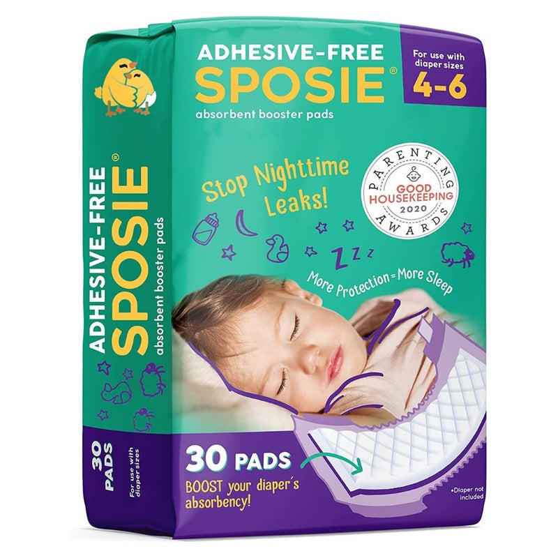 Select Kids Sposie Diaper Booster Pads Size 46 30 Count Hypoallergenic Dermatologist and Pediatrician Tested Fragrance Latex Chemical and CrueltyFree Made in USA