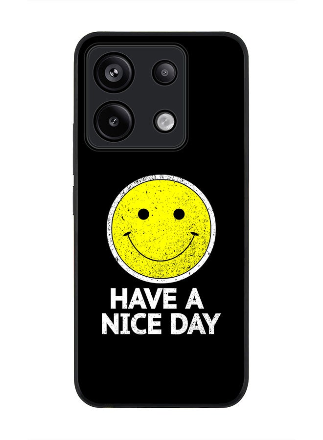 Stylizedd Rugged Black Edge Case for Xiaomi Redmi Note 13 Pro 5G, Slim fit Case Flexible Anti Drop TPU Gel Thin Cover -  Have a nice day - Image 1