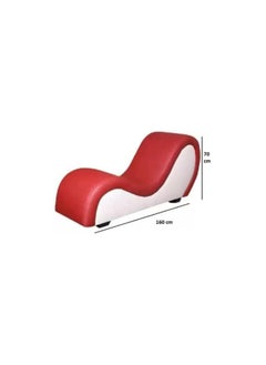 Poppins Home Poppins HOME S-Shape Love Sofa Modern Loveseats Yoga Chaise lounge (Red)  - Image 2