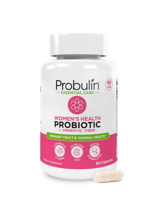 Probulin بروبيولين بروبيوتيك للنساء، مكمل يومي لصحة المهبل والأمعاء والمناعة، كبسولات، 20 مليار وحدة تشكيل مستعمرة، 12 سلالة بروبيوتيك، نباتي، زجاجة تحتوي على 60 كبسولة - Image 1