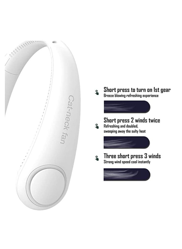 Portable Neck Fan,Hanging Neck Bladeless Fan,USB Rechargeable Personal Fan,3 Speeds Silent 360° Cooling Tuyere Layout,Fast Charging and Long Battery Life,Keeping the Neck Cool at All Times - Image 4