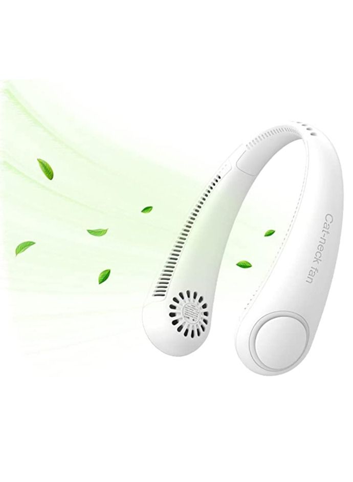 Portable Neck Fan,Hanging Neck Bladeless Fan,USB Rechargeable Personal Fan,3 Speeds Silent 360° Cooling Tuyere Layout,Fast Charging and Long Battery Life,Keeping the Neck Cool at All Times - Image 1