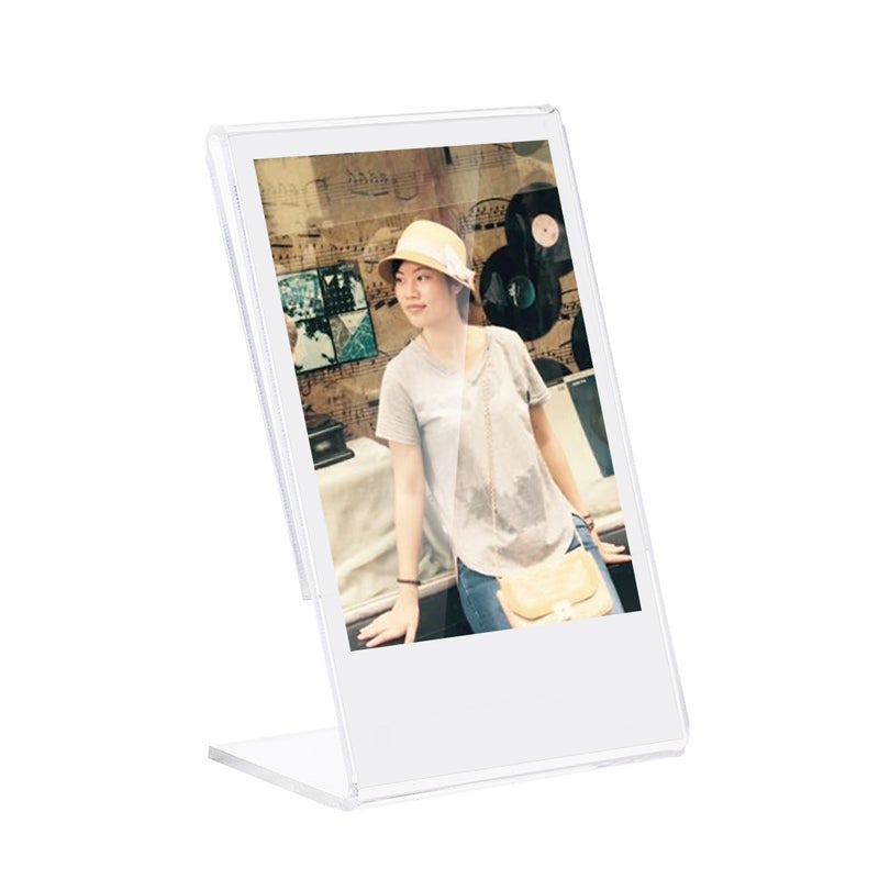 إطار صور أكريليكي على شكل حرف ل مقاس 3 بوصة مع قاعدة صغيرة شفافة لأفلام Fujifilm Instax Mini 8 8+ 70 7s 90 25 26 50s 9 SP-1 SP-2 - Image 3