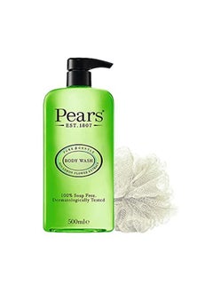 Pears Pure & Gentle Lemon Flower Extract Body Wash With Glycerin , Dermatogically Tested, 100% Soap Free Shower Gel,Imported,500 Ml (Free Loofah)  - Image 1