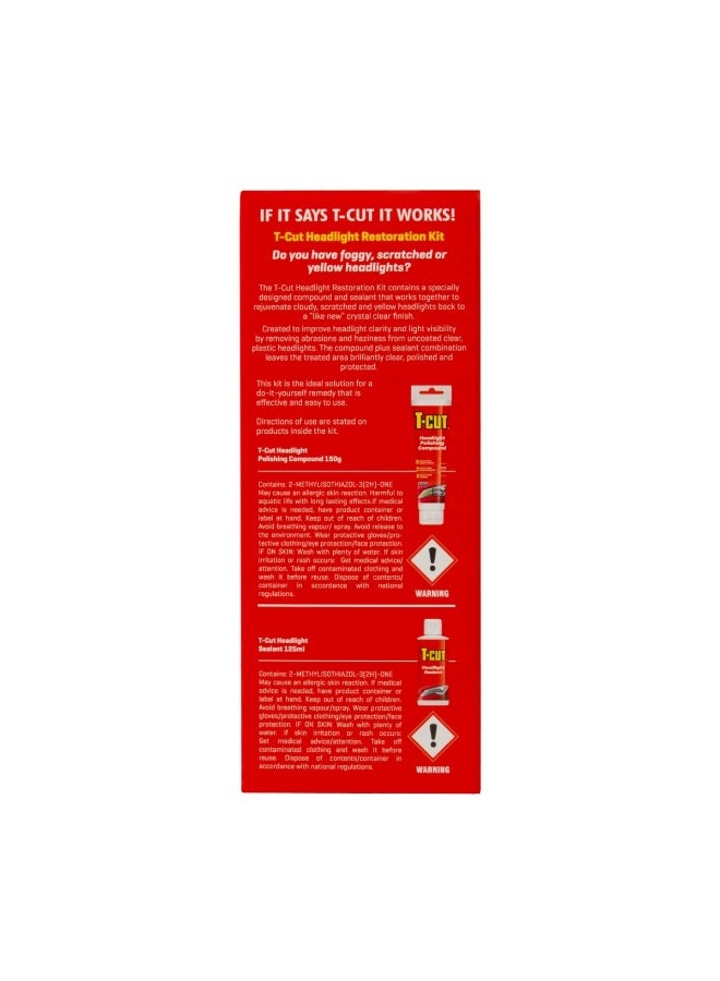T-Cut Headlight Restoration Kit - Miraculously Revives Cloudy, Scratched, And Yellow Headlights - Image 4