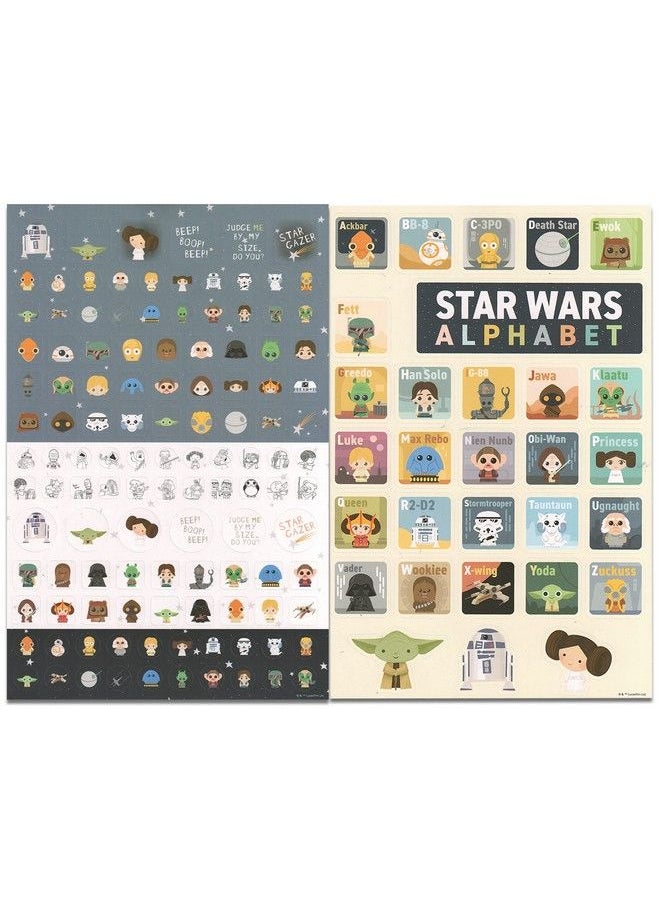 Classic Disney Star Wars Reward Sticker Pack Bundle ~ 295+ Star Wars Stickers For Kids Adults Water Bottles Laptops And More ; Original Star Wars Trilogy Stickers With Door Hanger (Star Wars Party Favors)  - Image 3