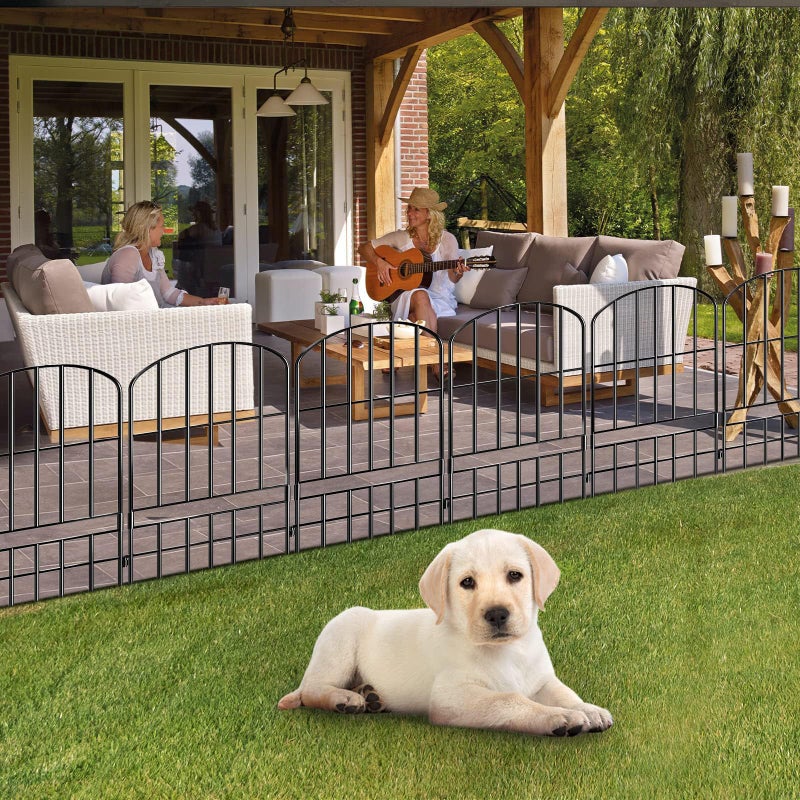 Adavin Animal Barrier Garden Fence,15 Pack Black 12''L x 25" H no dig Fence, Underground dig Protection for Dog Rabbits Rustproof Metal Wire Panel Border, 15 ft Ground Stakes for Outdoor Patio - Image 4
