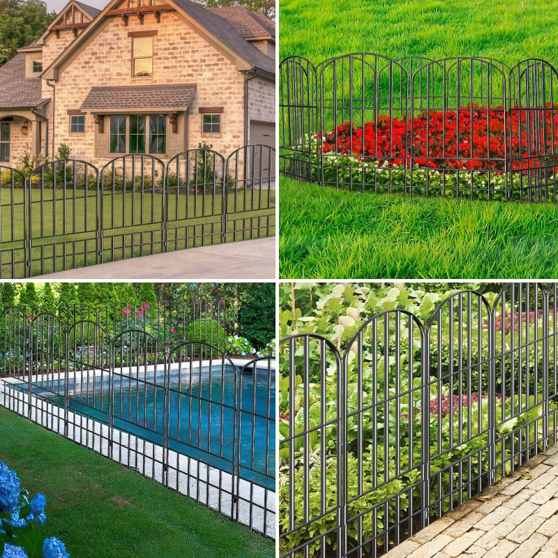 Adavin Animal Barrier Garden Fence,15 Pack Black 12''L x 25" H no dig Fence, Underground dig Protection for Dog Rabbits Rustproof Metal Wire Panel Border, 15 ft Ground Stakes for Outdoor Patio - Image 5