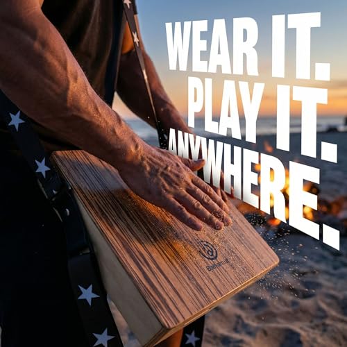 BAHAMUT Travel Cajon Drum -Zebrawood Small Portable Cajon with Strap and Bag, Rich Bass and Bright Treble Sounds, Ideal Gift Drum Box for All Skill Levels - Image 2