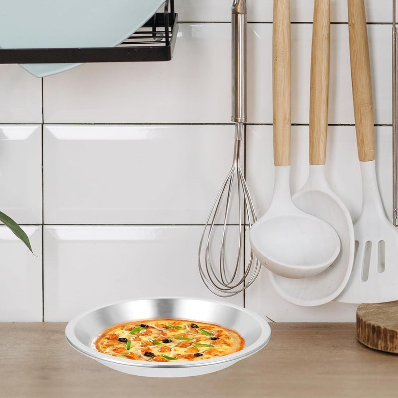 2pcs Aluminum Alloy Metal Pie Pans Pizza Baking Tray Non-stick Baking Tray Rust-resistant and Easy to Clean for Coffee Shops and Afternoon Tea Shops - Image 4