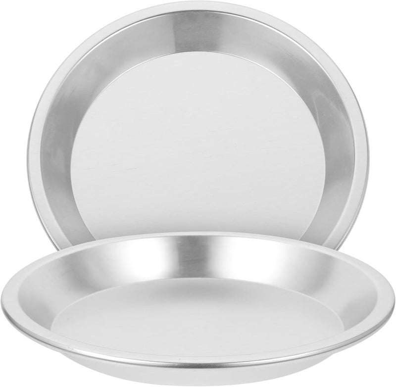 2pcs Aluminum Alloy Metal Pie Pans Pizza Baking Tray Non-stick Baking Tray Rust-resistant and Easy to Clean for Coffee Shops and Afternoon Tea Shops - Image 1