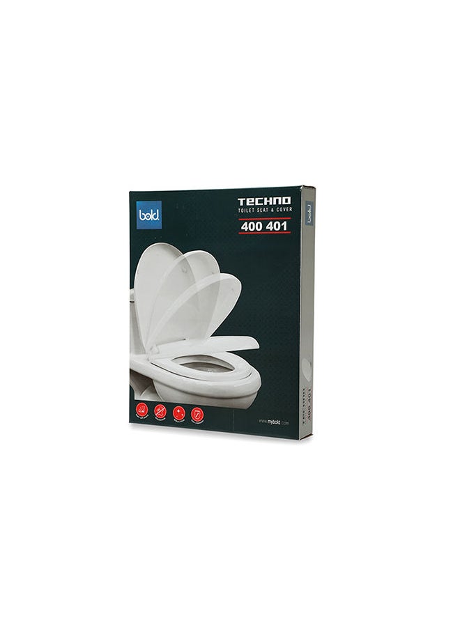 Bold Adjustable Toilet Seat With Soft Close Lid With Fixing And Quick Release Hinge White  - Image 1