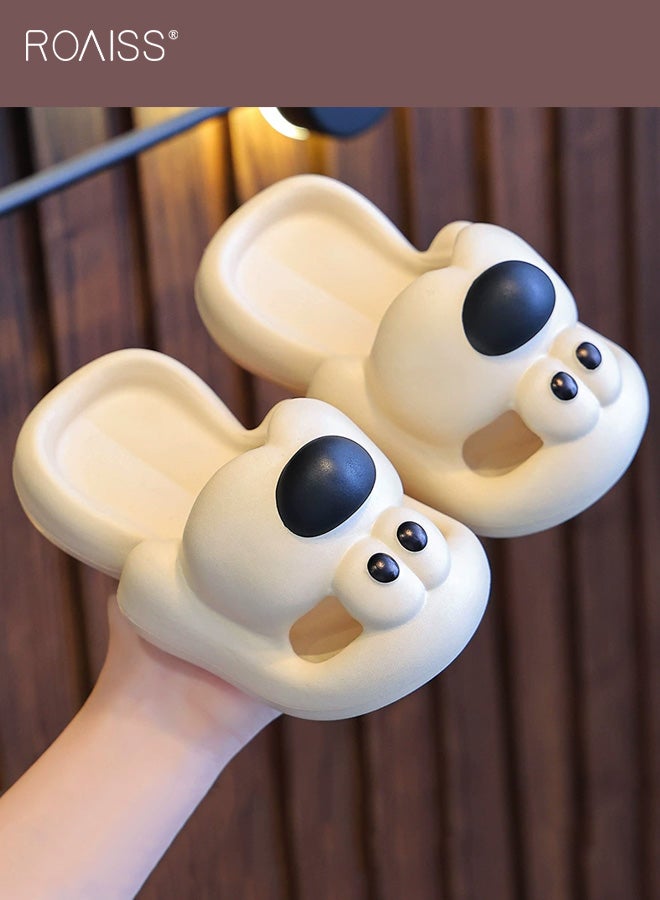 رويس شباشب مضادة للانزلاق للأطفال، أحذية منزلية صيفية مريحة وخفيفة الوزن ونعل ناعم وجرو قابلة للتنفس، نعال EVA مغطاة بأصابع القدم للاستخدام الداخلي أو الشاطئ للأولاد والبنات، بيج - Image 2