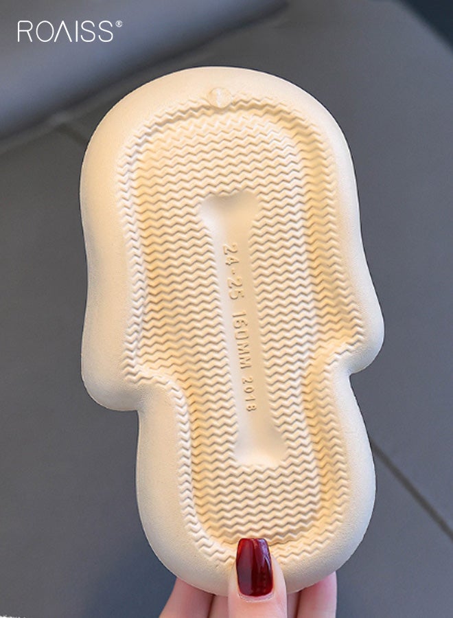 رويس شباشب مضادة للانزلاق للأطفال، أحذية منزلية صيفية مريحة وخفيفة الوزن ونعل ناعم وجرو قابلة للتنفس، نعال EVA مغطاة بأصابع القدم للاستخدام الداخلي أو الشاطئ للأولاد والبنات، بيج - Image 4