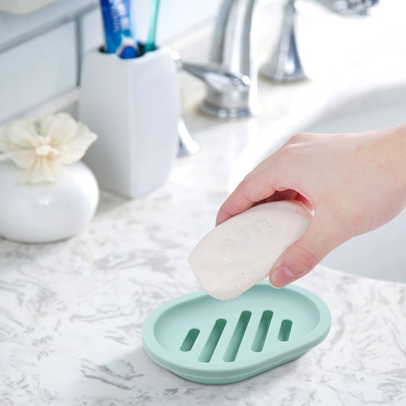 Topsky 2-Pack Soap Dish with Drain, Soap Holder, Soap Saver, Easy Cleaning, Dry, Stop Mushy Soap (Green) - Image 5