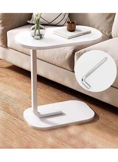 DubaiGallery Side Table Small Bedside Table Mini Skinny Bedside Table End Table, Space Saving Height 27.6 inches (70 cm) C-Shaped Coffee Table, Side Sofa Snack Table for Sofa Reclining Furniture 