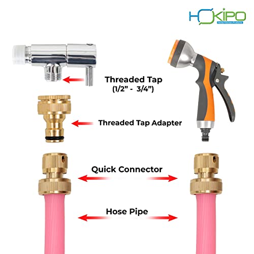HOKIPO Heavy Duty 3/4" Brass Garden Hose Quick Connector for Kitchen Gardening Car Washing Cleaning - (AR-3864), 50 x 40 mm - Image 3