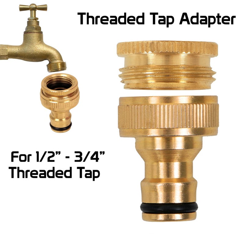 HOKIPO Heavy Duty 3/4" Brass Garden Hose Quick Connector for Kitchen Gardening Car Washing Cleaning - (AR-3864), 50 x 40 mm - Image 2