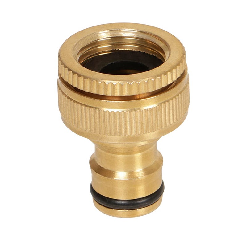 HOKIPO Heavy Duty 3/4" Brass Garden Hose Quick Connector for Kitchen Gardening Car Washing Cleaning - (AR-3864), 50 x 40 mm - Image 1
