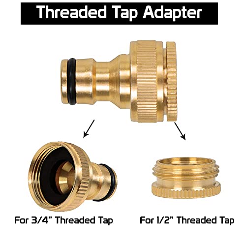 HOKIPO Heavy Duty 3/4" Brass Garden Hose Quick Connector for Kitchen Gardening Car Washing Cleaning - (AR-3864), 50 x 40 mm - Image 4