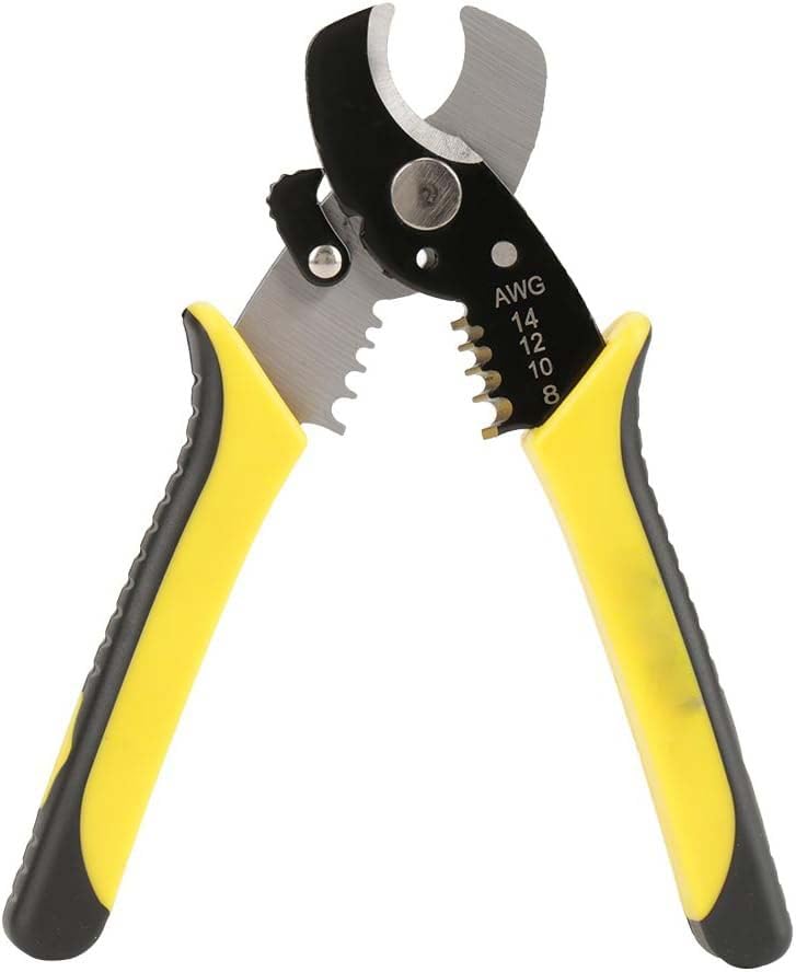 UPTODATETOOLS 2 in 1 Wire Stripper Plier Cable Cutter Cutting Scissor Stripping Pliers Cutter Multi Hand Tool - Image 1