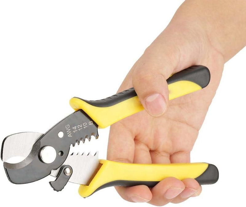UPTODATETOOLS 2 in 1 Wire Stripper Plier Cable Cutter Cutting Scissor Stripping Pliers Cutter Multi Hand Tool - Image 4