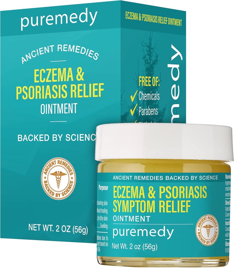 Puremedy Eczema & Psoriasis Relief Ointment Homeopathic All Natural Salve Soothes and Relives Symptoms of Dry Itchy Flaky Scratchy or Weepy Skin - 2 oz Jar