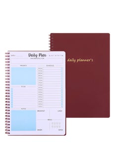 Daily Planner Notebook Undated, Daily Planner, Hourly Schedule, To Do Lists, Aesthetic Spiral To do List Notepad to Easily Organize Your Tasks And Appointments, PVC Hardcover (7x10")