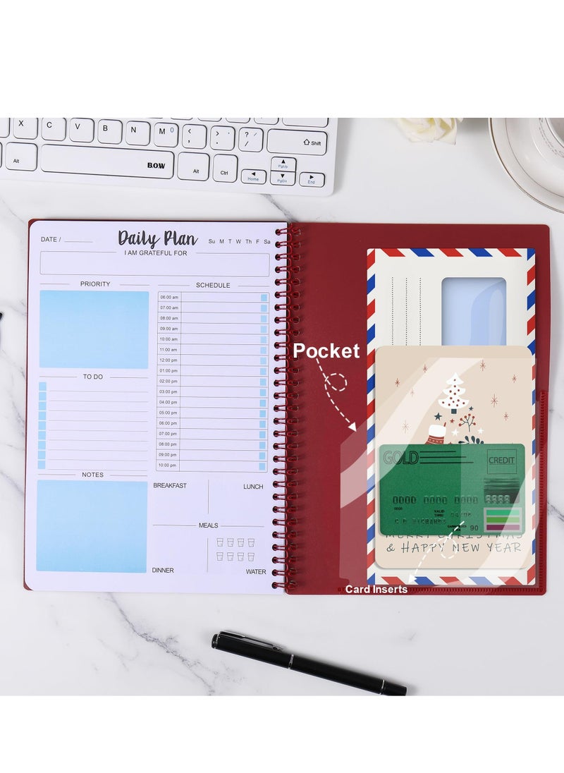 Generic Daily Planner Notebook Undated, Daily Planner, Hourly Schedule, To Do Lists, Aesthetic Spiral To do List Notepad to Easily Organize Your Tasks And Appointments, PVC Hardcover (7x10")  - Image 3