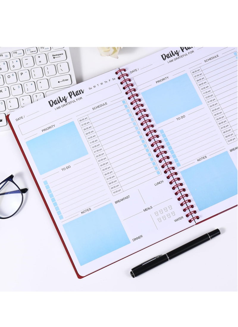 Generic - Daily Planner Notebook Undated, Daily Planner, Hourly Schedule, To Do Lists, Aesthetic Spiral To do List Notepad to Easily Organize Your Tasks And Appointments, PVC Hardcover (7x10") - Image 1