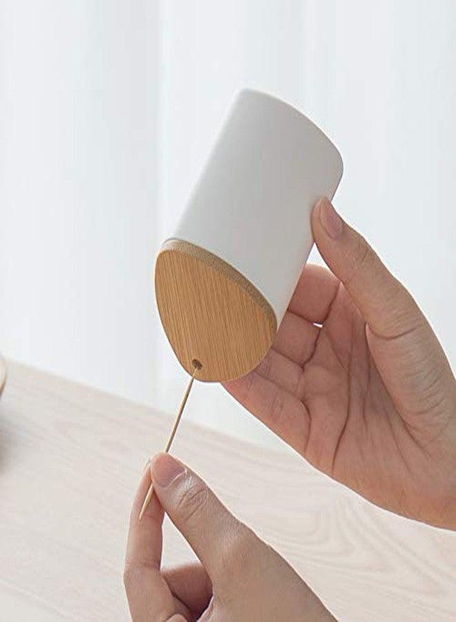 YUDONG Plastic Toothpick Holder,Toothpicks holder with Bamboo Lid Simple Desktop Toothpicks Dispenser Jar Box for Home Restaurant Hotel - Image 4
