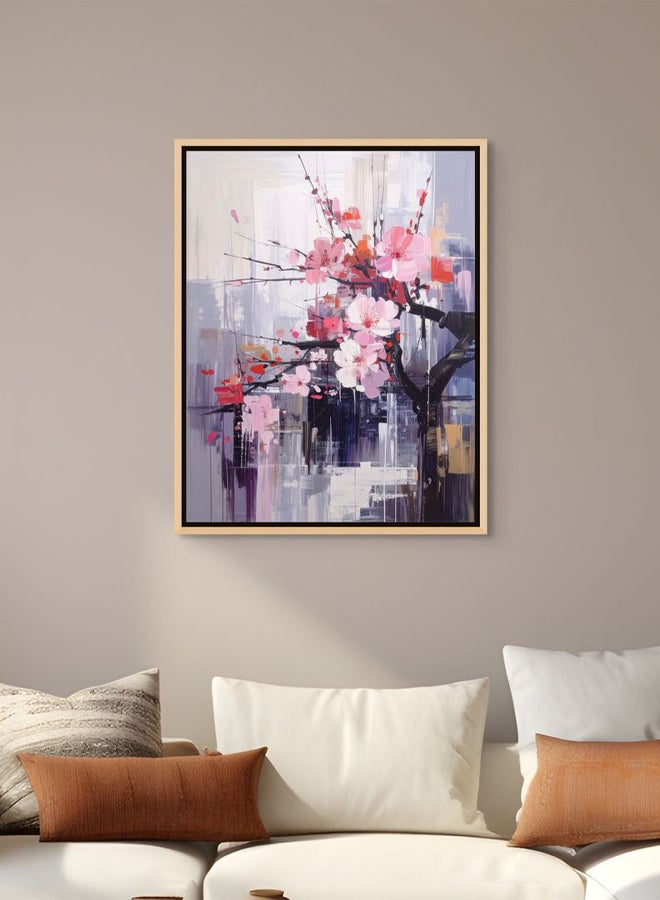 Art Decor Framed Canvas Portrait Print of Abstract Pink Blossom Branches Modern Floral Botanical Artwork Wall Décor for Living Room Bedroom Office Gifting Home Studio Hotels - Image 2