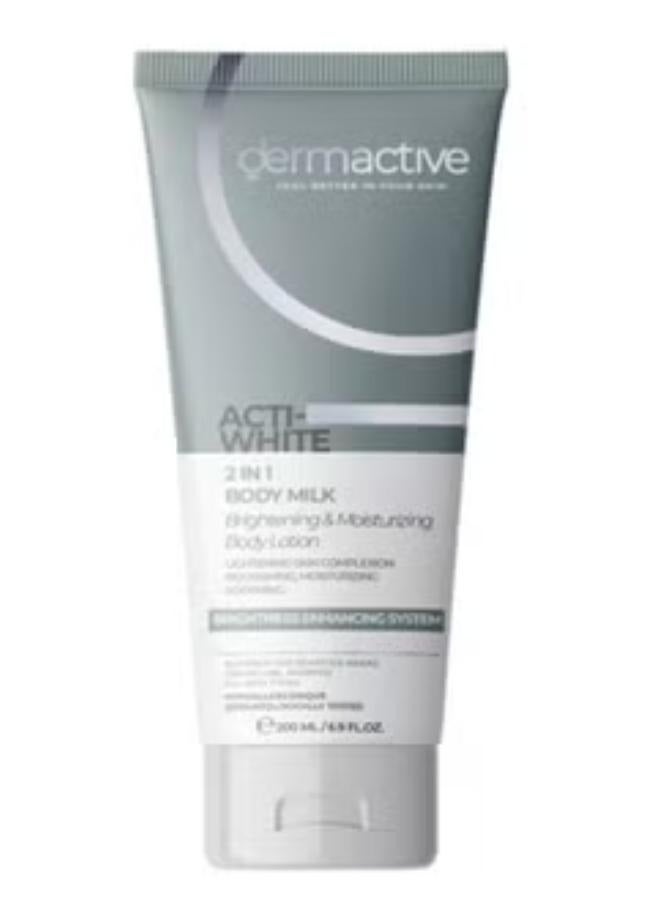 DERMACTIVE ACTI-WHITE 2 IN 1 BODY MILK 200ML - Image 1