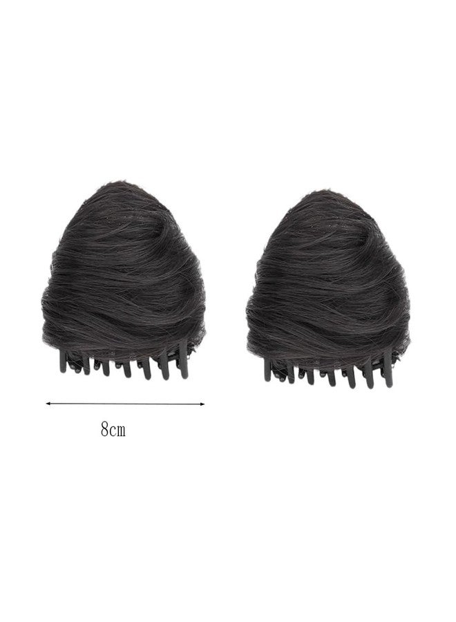 QUUPY 2Pcs Cat Ears Hair Donut Chignon Claw Clip Hair Bun Space Bun Cat Ears Bun Hair Extensions Hair Bun Claw Clip Accessory Ponytail Hairpieces for Women and Girls - Image 2