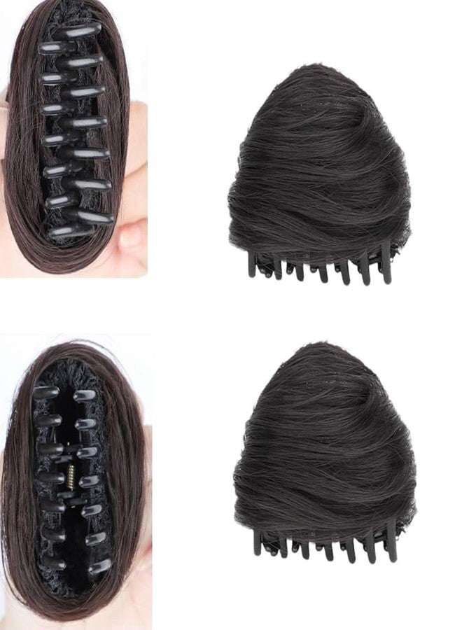 QUUPY 2Pcs Cat Ears Hair Donut Chignon Claw Clip Hair Bun Space Bun Cat Ears Bun Hair Extensions Hair Bun Claw Clip Accessory Ponytail Hairpieces for Women and Girls - Image 3