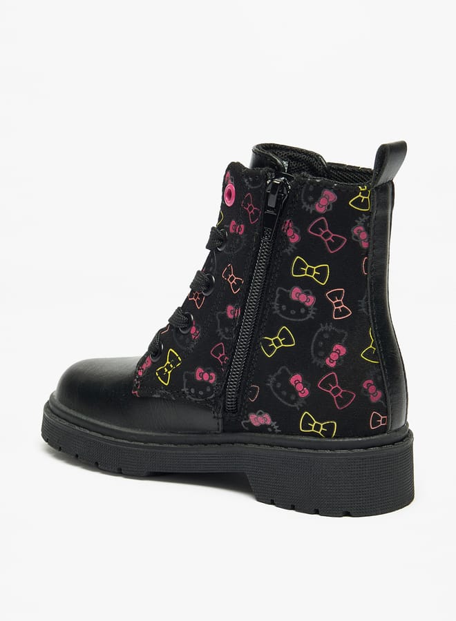 Hello Kitty Girls Printed Low Ankle Boots With Zip Closure - Image 2