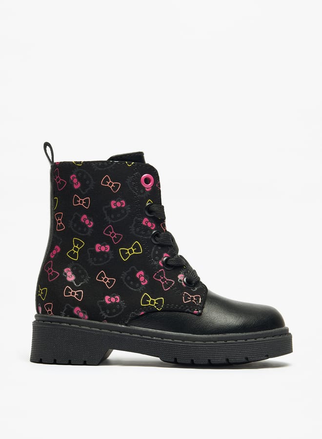 Hello Kitty Girls Printed Low Ankle Boots With Zip Closure - Image 3