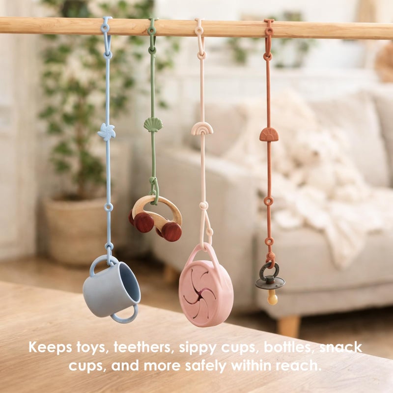 Andy Bear Toy Straps for Kids Toy Safety Straps Silicone High Chair Toys Straps Toddler Bottle Straps for Strollers, High Chair, Car Seat, Stroller Accessories-Shifting Sand - Image 3