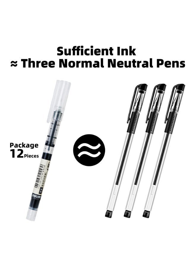 Kaco 12Pcs 0.5mm Waterproof Gel Pens, Black Fast Drying Smooth Writing Pen for School Office Drawing - Image 3